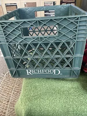 Vintage Richfood Greenish Plastic Milk Crate • $9.99