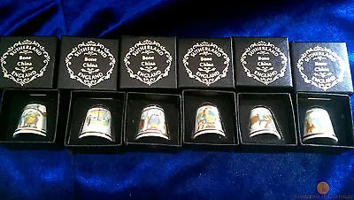 £9.99 • Buy Set Of 6 Different Bayeux Tapestry Thimbles By Sutherland Bone China New & Boxed
