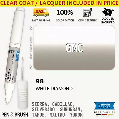 $14.99 • Buy 98 Touch Up Paint For GMC White SIERRA CADILLAC SILVERADO SUBURBAN TAHOE MALIBU 