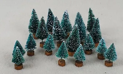 Miniature Bottle Brush Trees 2 Sizes (9 Of Each) Lemax Christmas Village EUC • $14.95