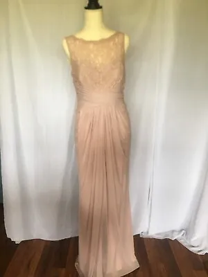 Womens Formal Mother Of The Bride Wedding Formal Gown Nude Pink Size 12 Davids • $49.95