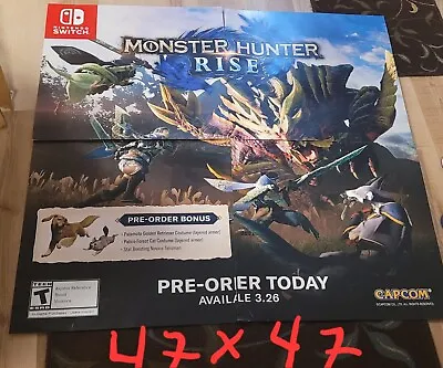 Monster Hunter Rise Huge Gamestop Gaming Poster 47x47 4 Piece No Roll Thicker • $17.99
