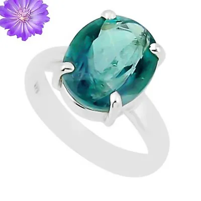 Natural Tourmaline Gemstone Cluster Ring Size  925 Silver For Women • $7.31