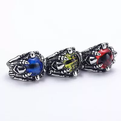 Europunk Dark Wizard Ghost Eye Stainless Steel Men's Rings Size 7-13 • $16.99