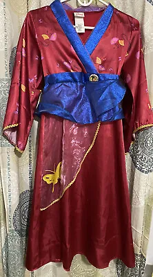 Disney Store Mulan Costume Princess Dress Child Size Medium 7/8 Pink Red Blue • $13.99