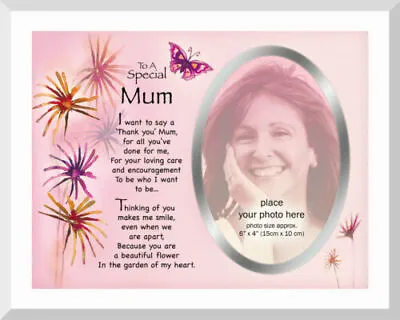 Special Mum Photo Frame With Stand Memory Picture Print Message Wall Hanging • £1.99