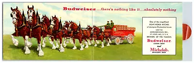 Vintage Fold Open Postcard Budweiser Beer Eight Horse Hitch ~ 3-1/2 X 11  • $4.50
