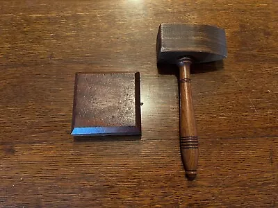 Freemasons Masonic Gavel And Block 'Lodge 345 Stamp' Maul Mallet Masons • $99.56