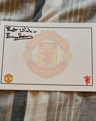 Bryan Robson Hand Signed 6 X 4 White Card England Manchester United Man Utd • £8.99