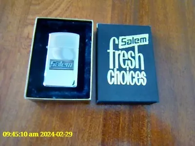 ZIPPO Lighter SLIM CHROME Salem Fresh Choices - NEW Unfired • $150