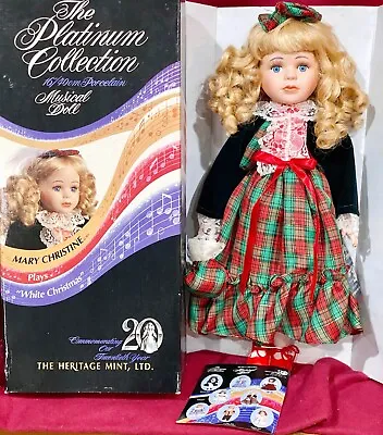 1996 Platinum Collection Musical Doll Mary Christine Plays White Christmas NIB • $26.97