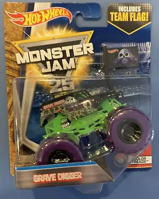 Grave Digger (purple Tires) Plus FLAG Hot Wheels MONSTER JAM 1/64 2018 • $9.99