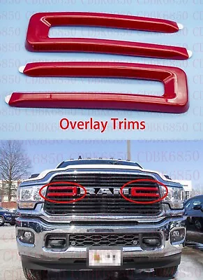 Fit 2019-2021 Ram 2500 3500 4500 Front Grille RAM Overlay Trim Kit Red • $55.89