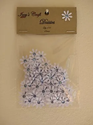 100 White DAISY FLOWER CARD MAKING#10CRAFT EMBELLISHMENTS Job A Lot Confetti • £1.89