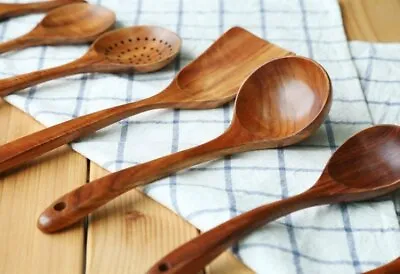 Wooden Cooking Utensil Set Kitchen Bamboo Spoons Utensil Spatula Set Tools • $6.05