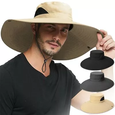 Summer Fishing Sun Fisherman Hat Boonie Bucket Cap Wide Visor Brim Hat • $15.18