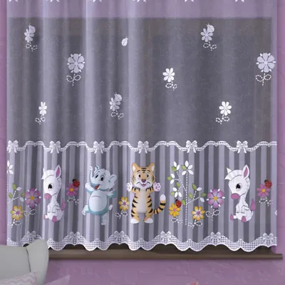 Kids Curtain ZOO Animals Sold By Metres Children Room  SLOT Top - MANY SIZES • £7.65