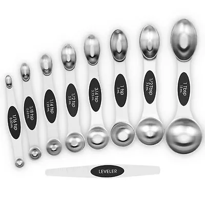 9 PCS Magnetic Measuring Spoons Set Dual Sided Stainless Steel Small Tables... • $18.76