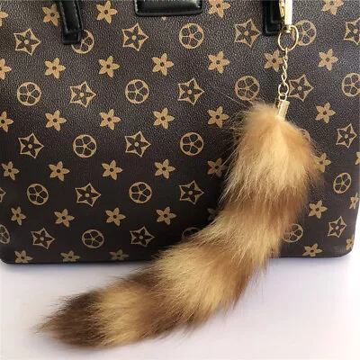 16 -18  Real Fox Fur Tail Keychain Purse Bag Charm Furry Pendant Cosplay Toys • $1.89