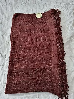Chenille Throw BNWT Brown 125cm X 150cm Extra Soft Modern Sofa/Bed • £15