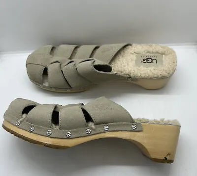 UGG Australia Shoes Women’s Size 7 Wasabi Slip On Mule Clogs Beige Suede • $34.99