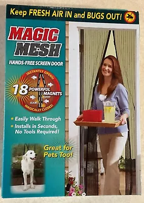 Magic Mesh Magnetic Hands-Free Screen Door Curtain 83  X 19.5  Mesh Panels • $15.99