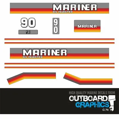 Mariner 90hp 2 Stroke Rainbow Clamshell Outboard Decals/sticker Kit • $59.95