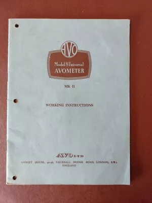 Model 8 Universal AVOMETER MK II Working Instructions • £7.99