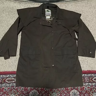 Sydney Oilskin Mens Australian Cowboy Duster Coat Riding Jacket Cotton Small VTG • $48.99