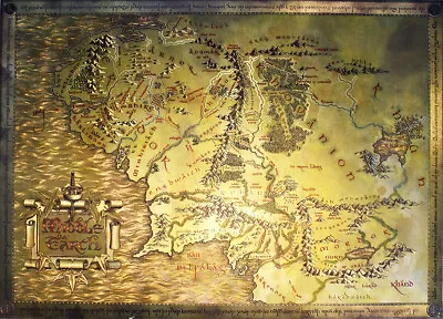 $27.99 • Buy The Lord Of The Rings - Shiny Metallic Map Of Middle Earth - Poster / Print)