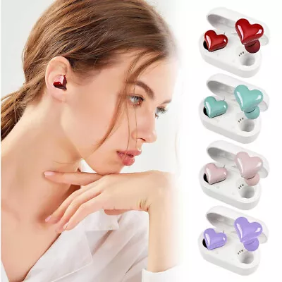 Heart Shaped True Wireless Earbuds Bluetooth 5.3 Headphones Earphones Headset US • $15.68