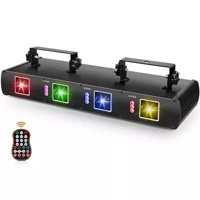 RGBY Mini Four-hole Laser + LED RGB Stage Light Line Laser W/Remote ZQ03004 • $139