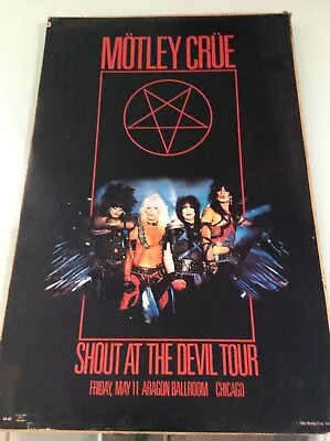 1984 Motley Crue Shout At The Devil Poster Chicago Aragon Ballroom Gig May 11th • $109