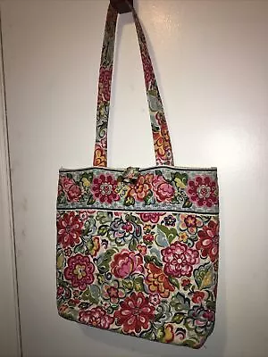 VERA BRADLEY  Hope Garden  Medium Purse Tote Maggie Floral Pink Red Blue Toggle • $17.99