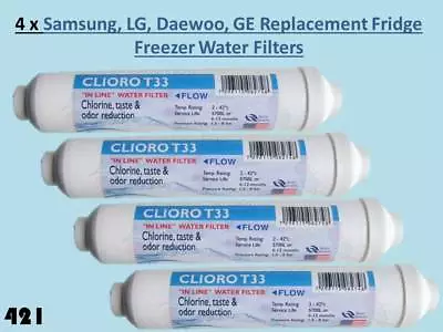 4x Samsung LG Daewoo Neff GE Replacement Compatible Fridge Water Filters • £16.99