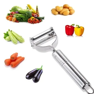 Stainless Steel Potato Peeler Vegetable Carrot Fruit Slicer French Cutter Grater • £3.50