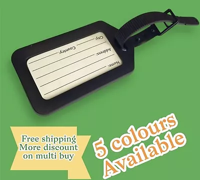 Luggage Tags Suitcase Id Travel Labels Address Name Tag Baggage Bag Holiday Card • £2.42