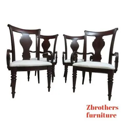 $1299 • Buy Set Of 4 Pennsylvania House Cherry Admiral Cortland Manor Dining Room Arm Chairs