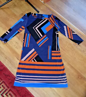 £14.99 • Buy Unusual Ladies Atmosphere 60s 70s Retro Look Stretch Mini Dress Sz 10 12