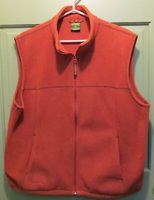 Cabela's Rust Brown Sleeveless Polartec Full Zip Fleece Vest Jacket Size L Reg • $22.50