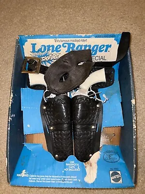 $120 • Buy ULTRA RARE! MATTEL LONE RANGER SILVER SPECIAL Double Holster Set Mask