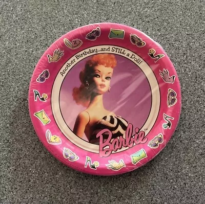 VTG Hallmark BARBIE PAPER PLATES 9”Another Birthday…and Still A Doll (8pk) New • $10