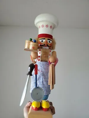 Wooden Chef Nutcracker Figurine Statue • $125