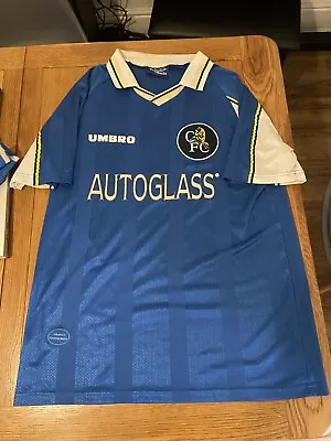 Chelsea 1997-1999 Home Football Shirt Size Adult Large L • £79