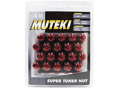 Muteki 20pcs Wheels Tuner Lug Nuts (41885r/closed End/12x1.25/red) • $39.99