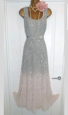 Together 20's Gatsby Flapper Charleston Sequin Bead Embellished Dress Sz Uk14 • £79.99