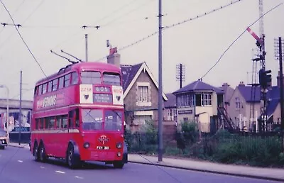 Bus Photo Of A London Transport Picture Trolleybus Photograph Of Fxh381 Railway. • £0.83