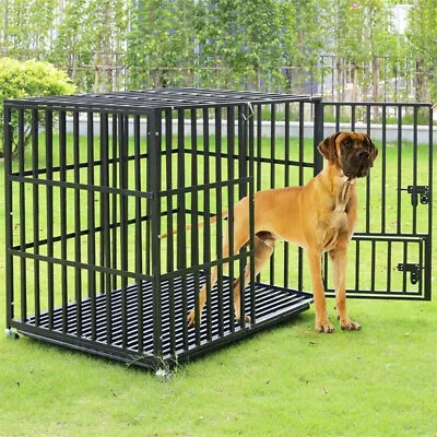$158.99 • Buy Extra Tall &Large Heavy Duty Mobile Carbon Steel Dog Cage Crate Kennel With Tray