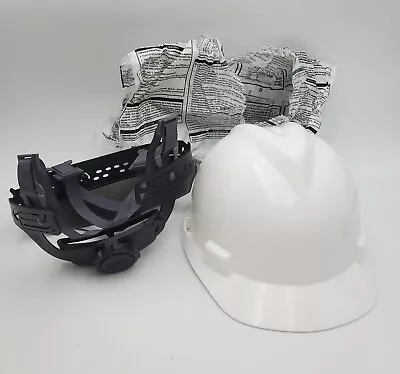 MSA 475358 Type 1 Front Brim White Hard Hat Class E With 4-Point Ratchet • $18.95