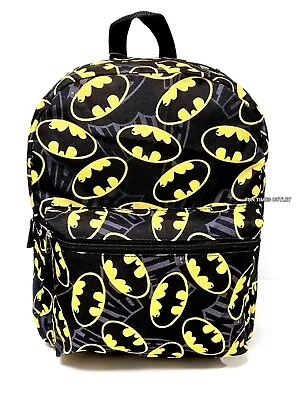 Batman Bat Symbol All Over Print 16  School Backpack Travel Book Bag Marvel New  • $22.95